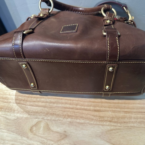 Dooney & Bourke Brown Leather Shoulder Bag - Picture 5 of 9